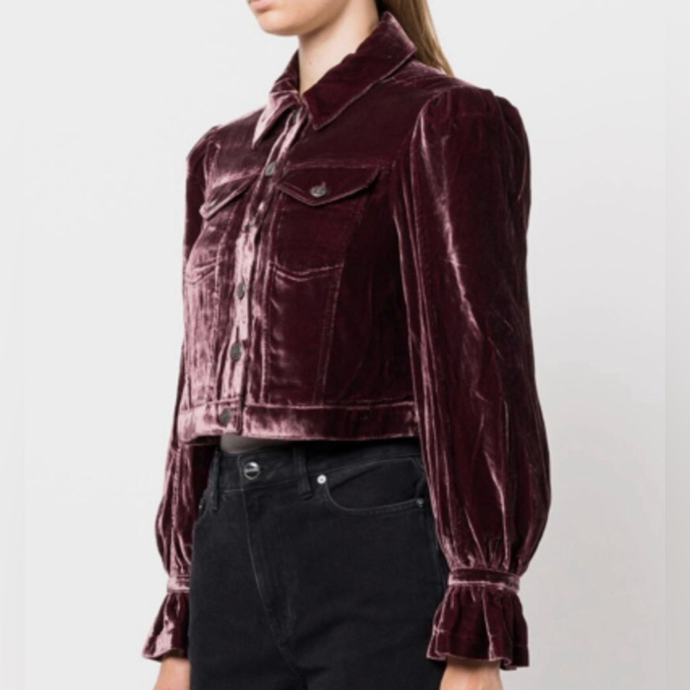 Cinq à Sept Dillon Cropped Velvet Jacket - Picture 4 of 11